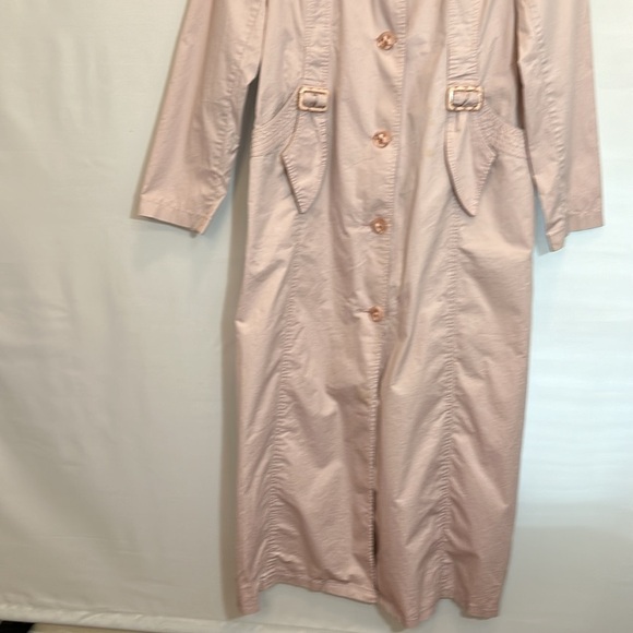 TNH Collection Womens Trench Coat Size 40 M Vintage Preppy Dusty Rose Minimalist - Picture 4 of 16